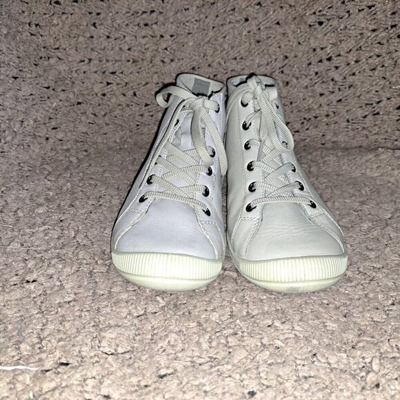 KEEN-Lorelai 1020497-Grey/Beige Leather Chukka Boots-Sz 7-Excellent - Picture 3 of 8